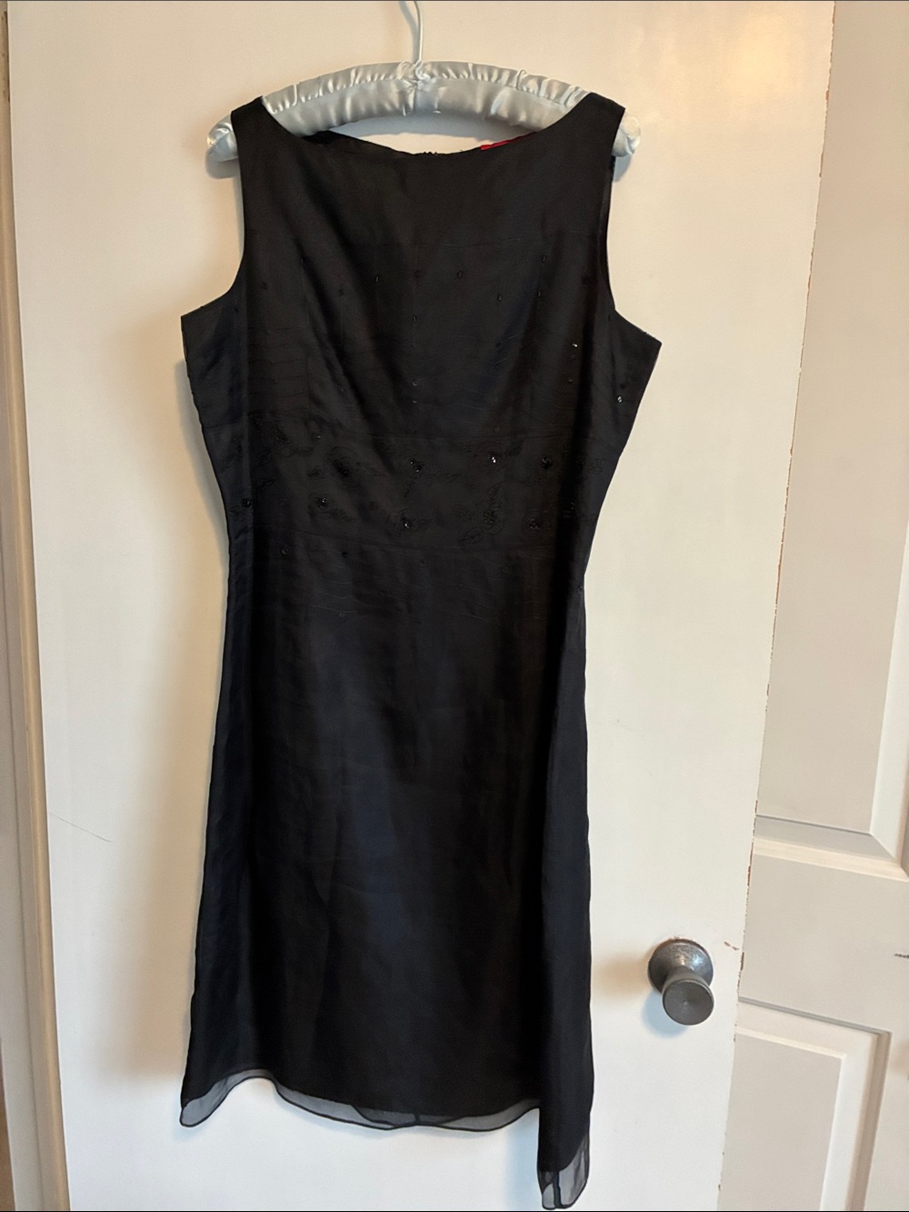 Carina , Black Sequined , Silk Sheath Dress, size 12